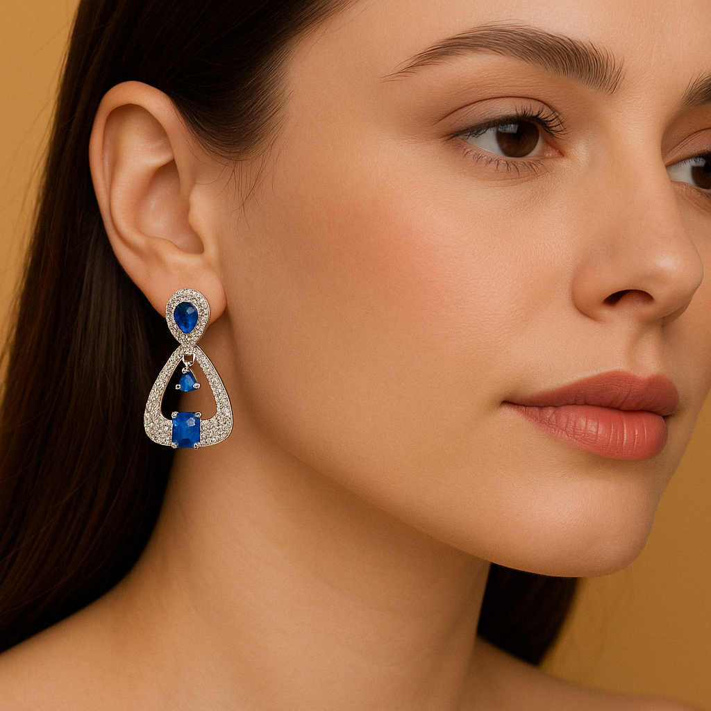Blue Stone AD earrings for women