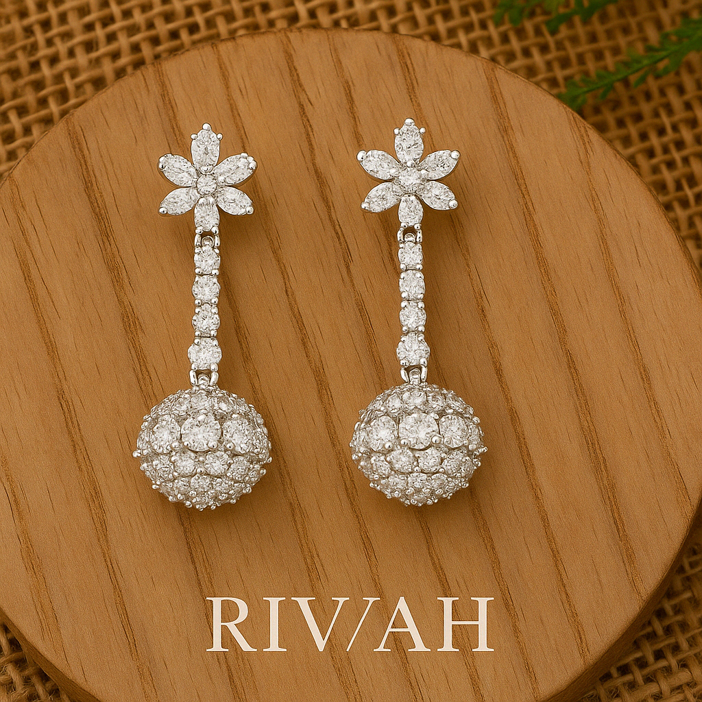 Crystal Bloom Dangler Earrings for women