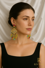 Load image into Gallery viewer, Rivyah Rainbow Cascade Jhumka Earrings for women
