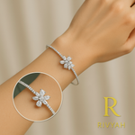 Load image into Gallery viewer, Diamond Blossom Cuff Bracelet
