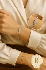 Load image into Gallery viewer, Enchanted Marquise Leaf Cuff Bracelet
