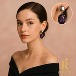 Load image into Gallery viewer, Radiant Violet Drop Earrings
