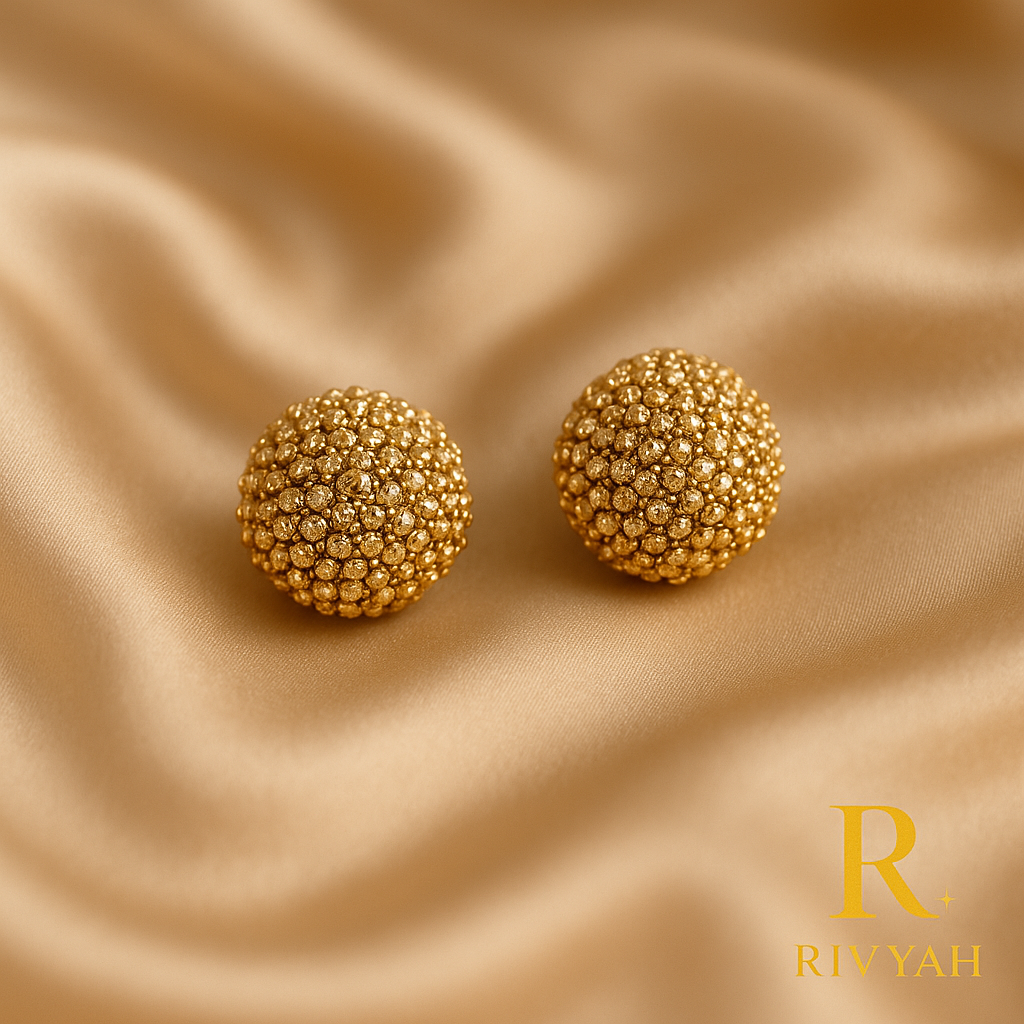 Radiant Crystal Dome Stud Earrings