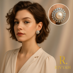 Load image into Gallery viewer, Celestial Halo Pearl Stud Earrings
