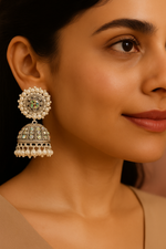 Load image into Gallery viewer, Kundan Jhumka Earrings For women - Rivyah
