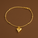 Load image into Gallery viewer, Elegant Gold-Plated Heart Charm Anklet for Women &amp; Girls
