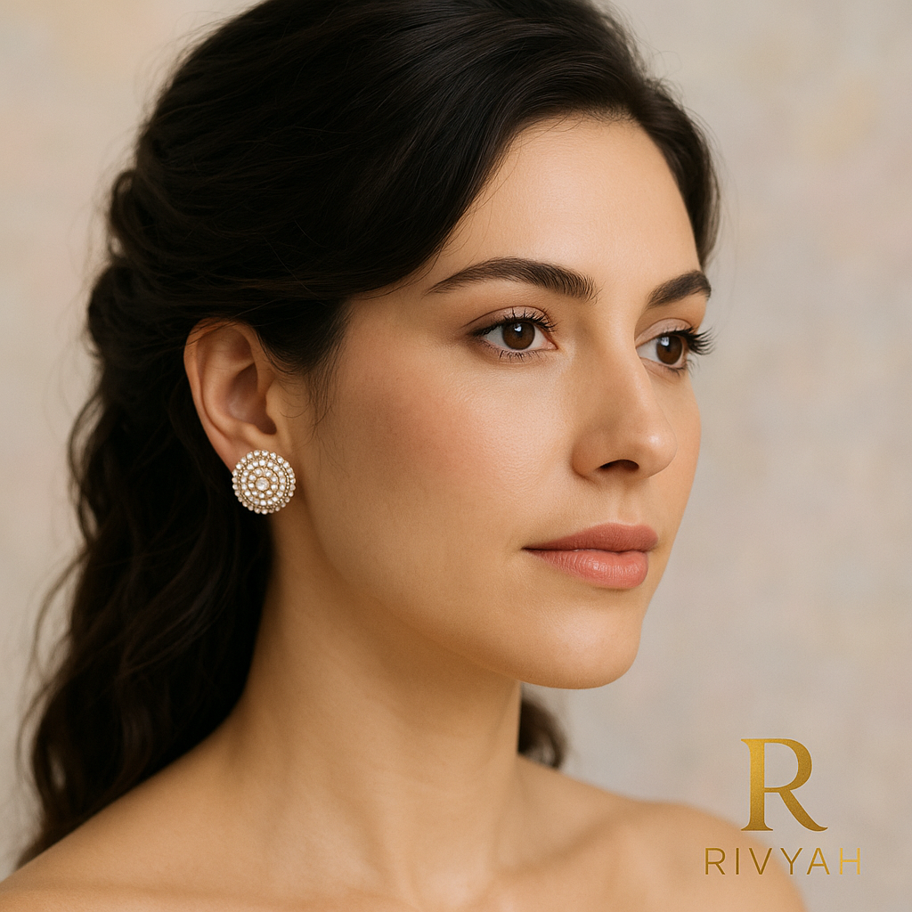 Eternal Pearl Spiral Halo Stud Earrings