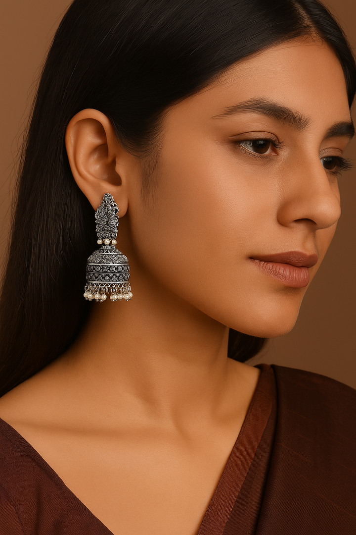 Antique Peacock Dome Jhumkas for women