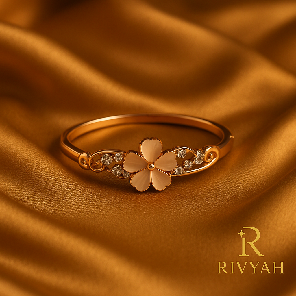 Golden Bloom Floral Bangle