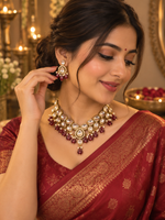 Load image into Gallery viewer, Timeless Elegance – Kundan Necklace Set