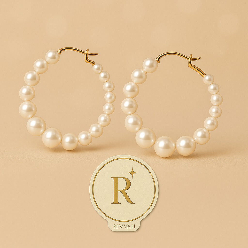 Pearl Cascade Hoop Earrings