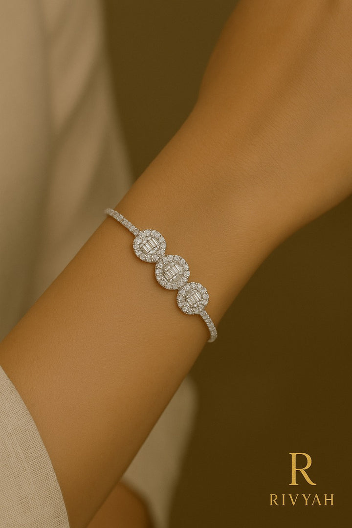 Trio Halo Diamond Bracelet