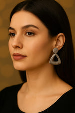 Load image into Gallery viewer, Matte Geometry Statement Earrings for women - Rivyah
