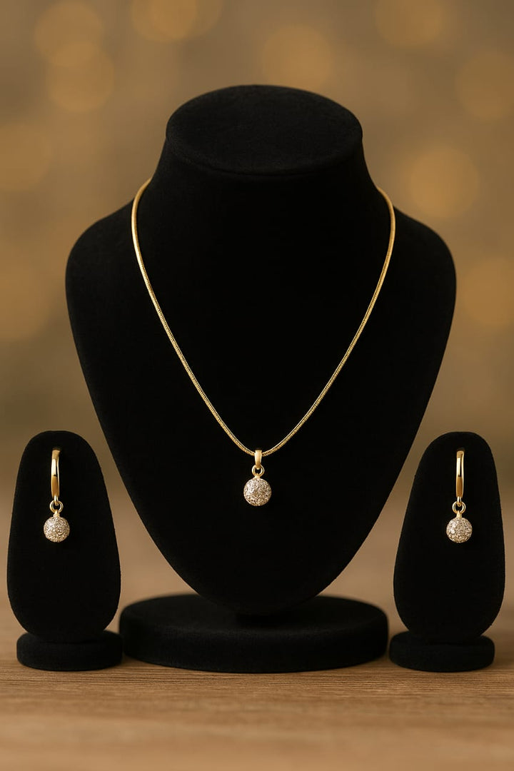 Sparkling Sphere Pendant Set for women - Rivyah