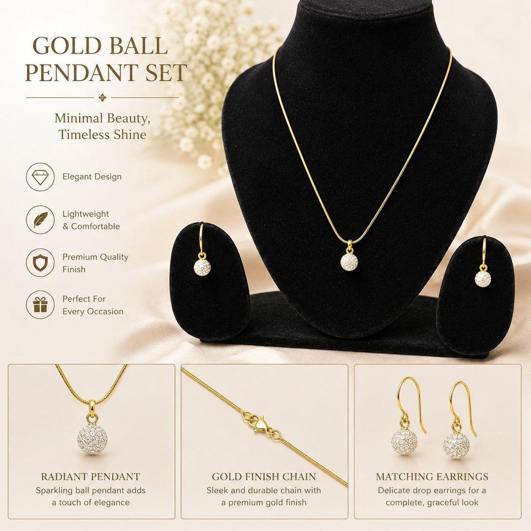 Gold plated Round Pendent Set