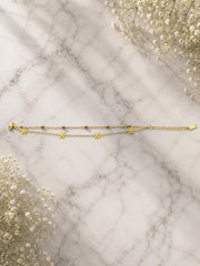 Gold Snowflake Charm Bracelet for Women