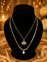 Load image into Gallery viewer, Golden Pearl Layered Necklace Set
