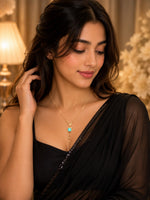 Load image into Gallery viewer, Turquoise Gold Drop Necklace