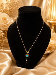 Turquoise Gold Drop Necklace
