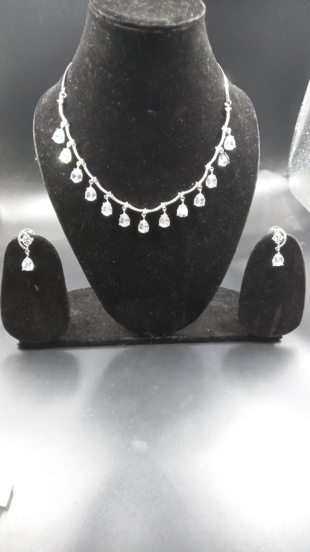 Elegant American Diamond Necklace Set for Women | Rivyah Studio