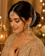 Load image into Gallery viewer, Elegant Kundan Jhumka &amp; Maang Tikka Set