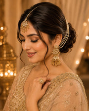 Elegant Kundan Jhumka & Maang Tikka Set