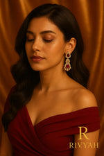 Load image into Gallery viewer, Royal Ruby Bloom Earrings

