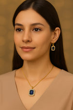 Load image into Gallery viewer, Royal Blue Elegance Pendant Set for women - Rivyah
