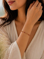 Load image into Gallery viewer, Delicate Red Leaf Charm Bracelet